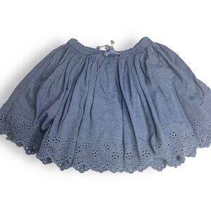 CAT & JACK Size L 10/12 Chambray Eyelet Full Pullon Cotton Skirt